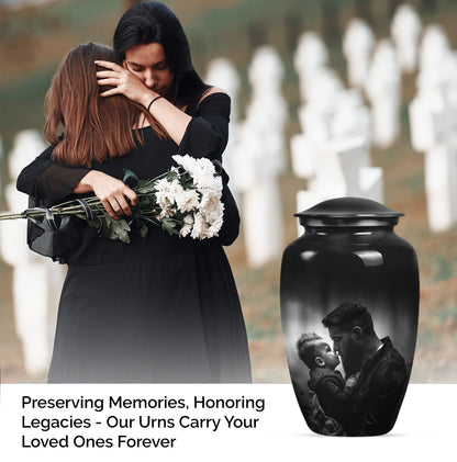 10-inch classic aluminum father urn, funeral urn.