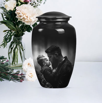 10-inch classic aluminum father urn, funeral urn.