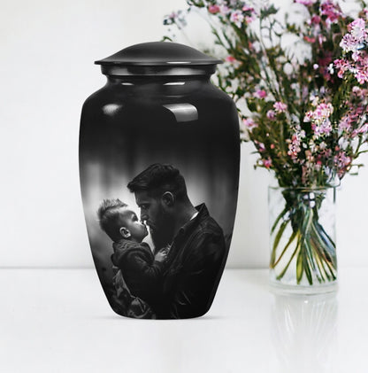 10-inch classic aluminum father urn, funeral urn.