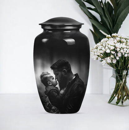 10-inch classic aluminum father urn, funeral urn.