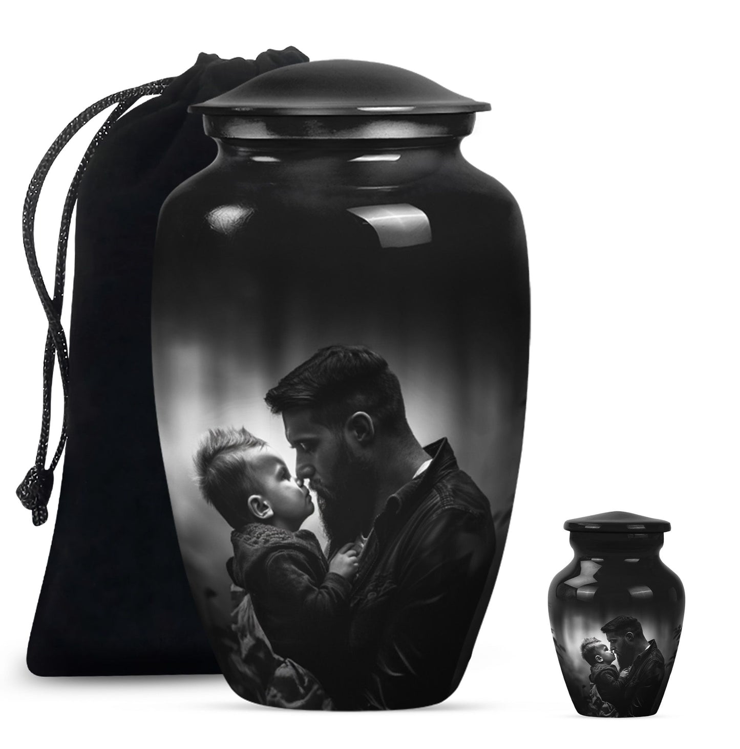 10-inch classic aluminum father urn, funeral urn.