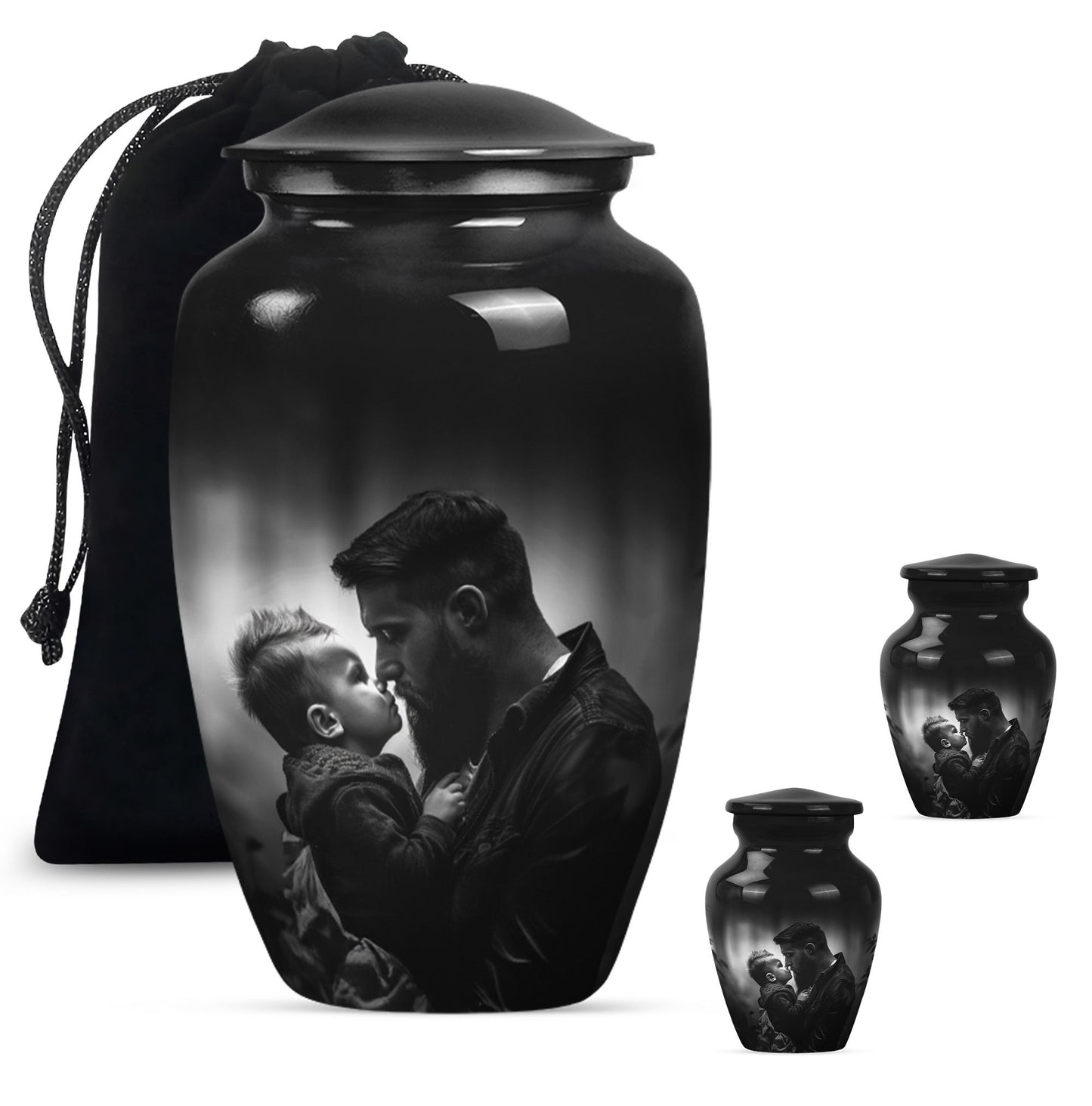 10-inch classic aluminum father urn, funeral urn.