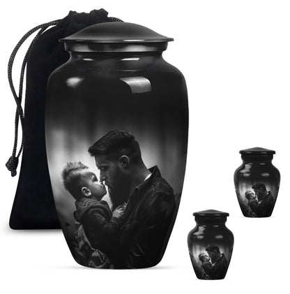 10-inch classic aluminum father urn, funeral urn.