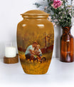 Classic 10-inch Aluminum Father Urn for adult ash burial.