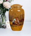 Classic 10-inch Aluminum Father Urn for adult ash burial.