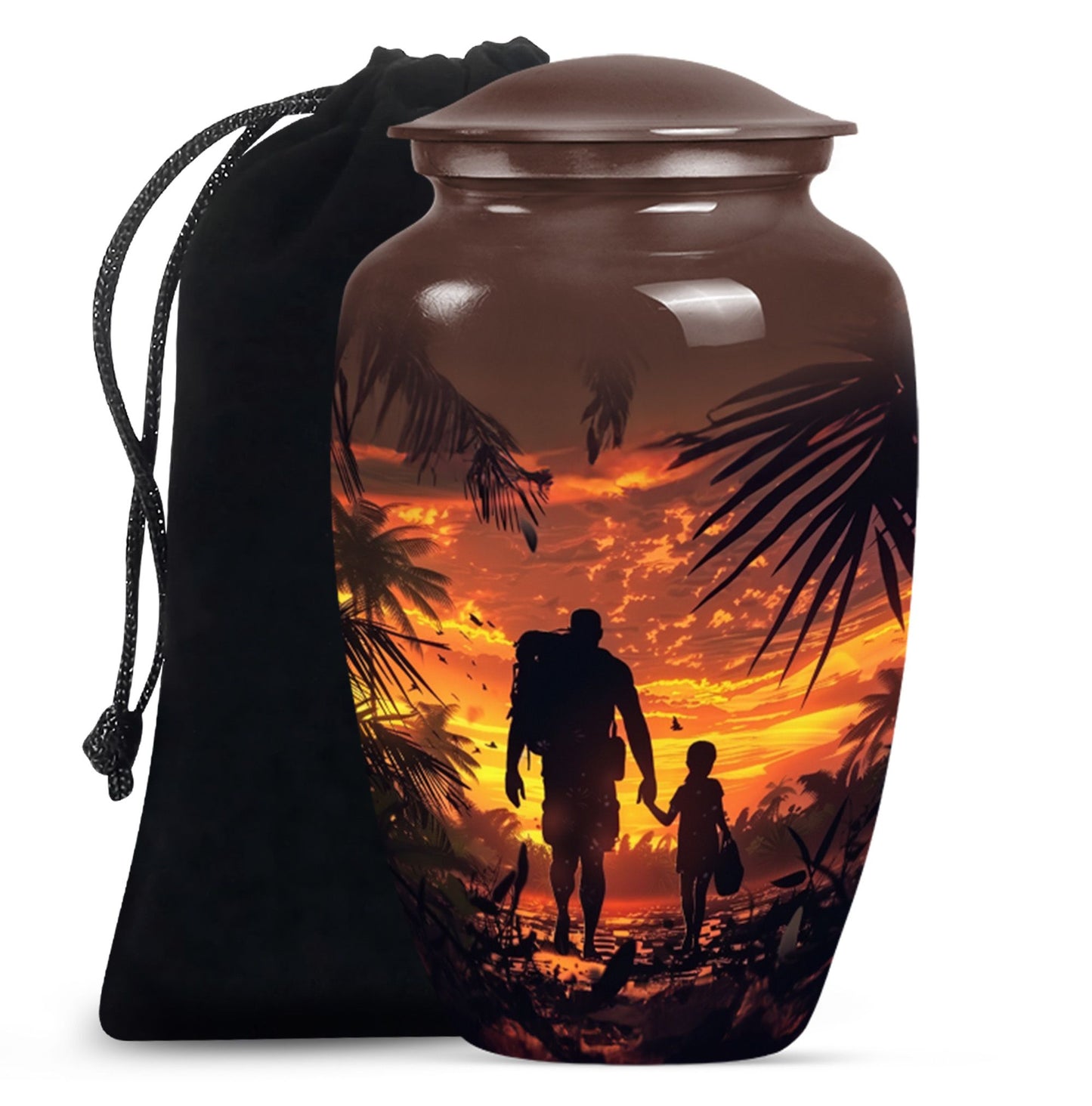 10-inch classic aluminium urn for dad or mom.