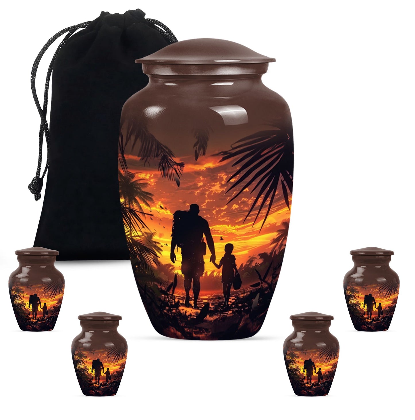 10-inch classic aluminium urn for dad or mom.