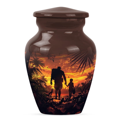 10-inch classic aluminium urn for dad or mom.