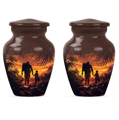 10-inch classic aluminium urn for dad or mom.