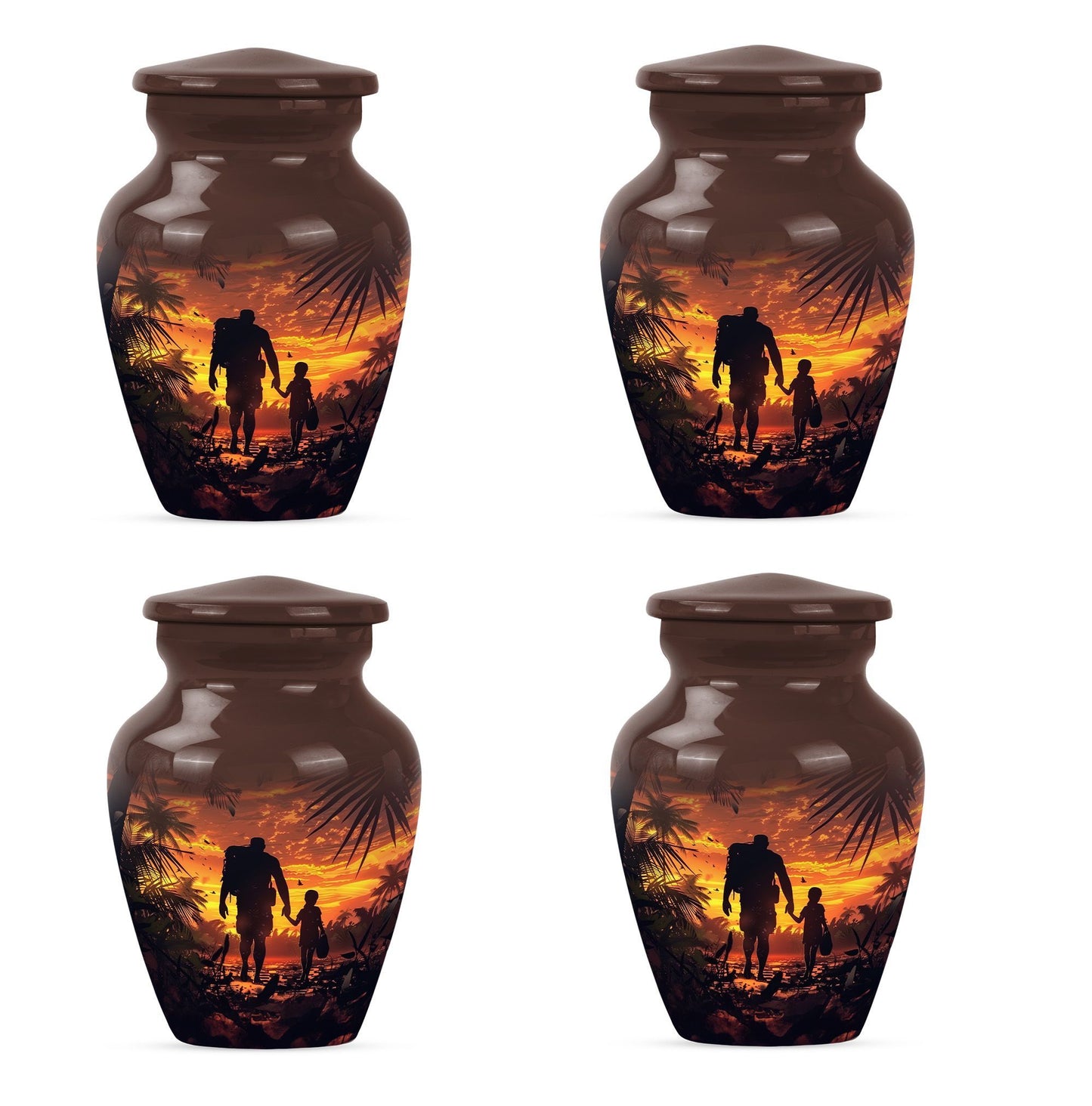 10-inch classic aluminium urn for dad or mom.