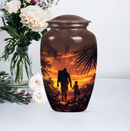 10-inch classic aluminium urn for dad or mom.