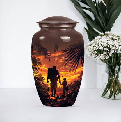 10-inch classic aluminium urn for dad or mom.