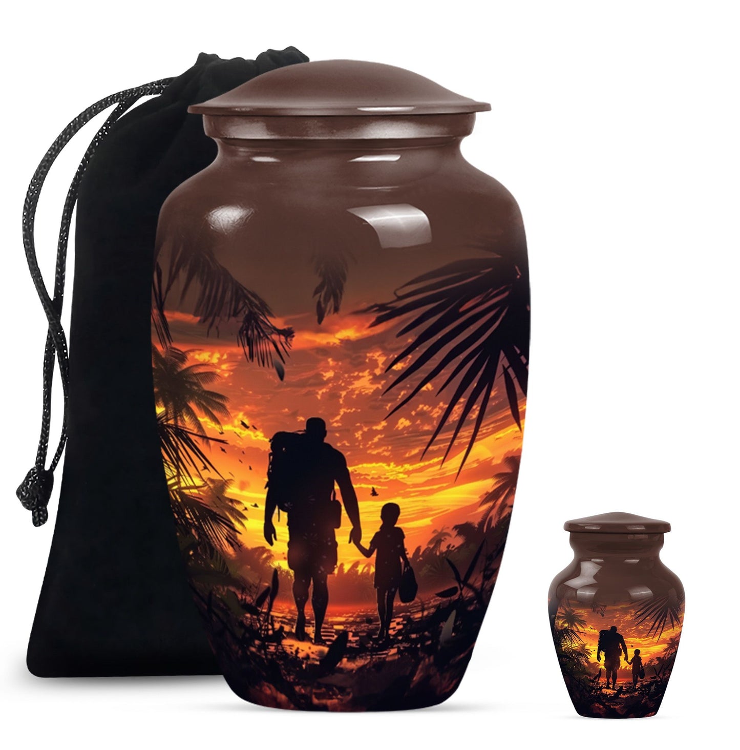10-inch classic aluminium urn for dad or mom.