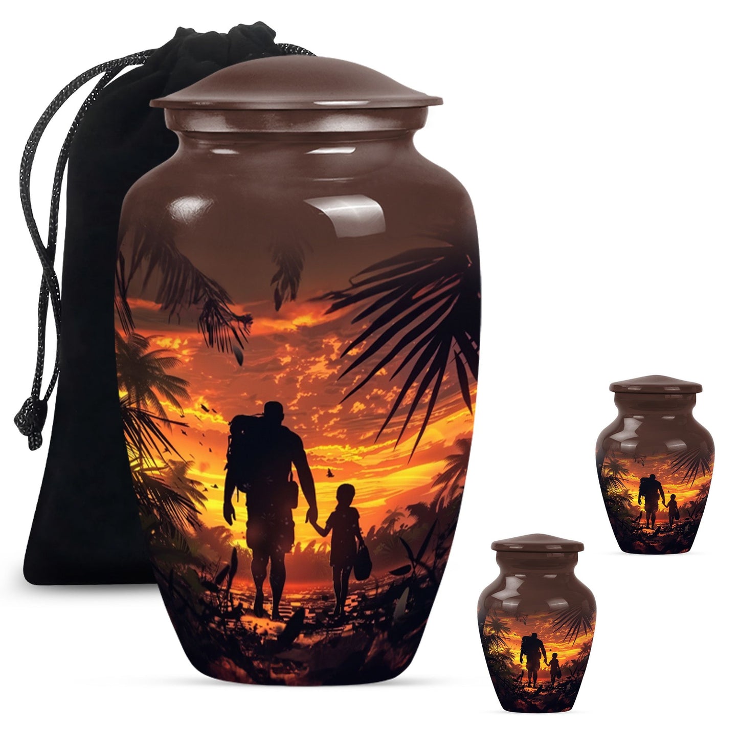 10-inch classic aluminium urn for dad or mom.