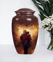 Classic 10-inch father urn, aluminium material.