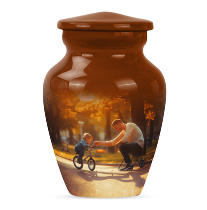 Classic 10-inch father urn, abstract themed 