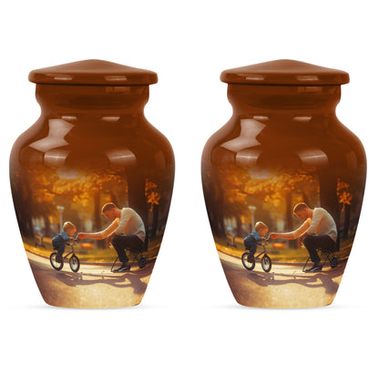 Classic 10-inch father urn, abstract themed 