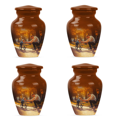 Classic 10-inch father urn, abstract themed 