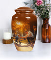 Classic 10-inch father urn, abstract themed 