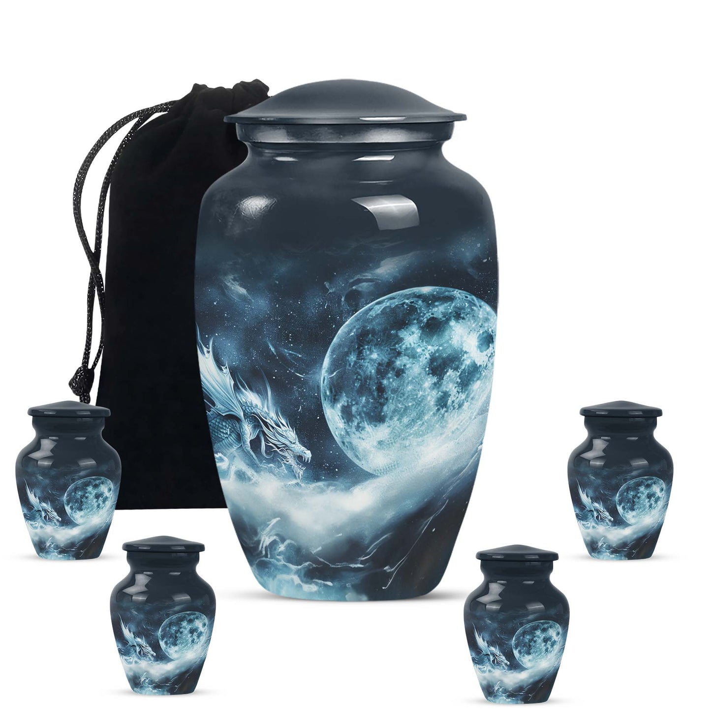 Classic 10-Inch Lunar Funeral Urn for Adult Ashes.