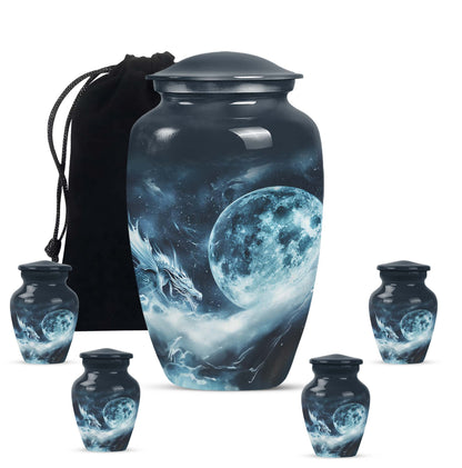 Classic 10-Inch Lunar Funeral Urn for Adult Ashes.
