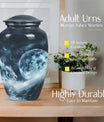 Classic 10-Inch Lunar Funeral Urn for Adult Ashes.