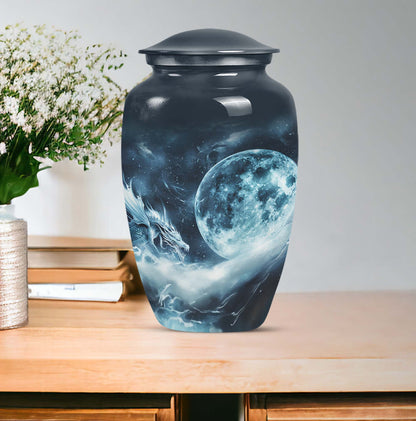 Classic 10-Inch Lunar Funeral Urn for Adult Ashes.