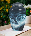 Classic 10-Inch Lunar Funeral Urn for Adult Ashes.