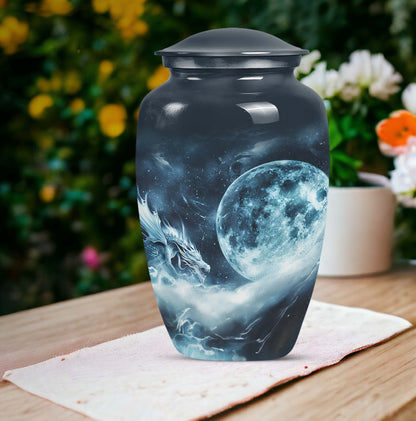 Classic 10-Inch Lunar Funeral Urn for Adult Ashes.
