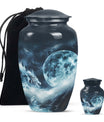 Classic 10-Inch Lunar Funeral Urn for Adult Ashes.
