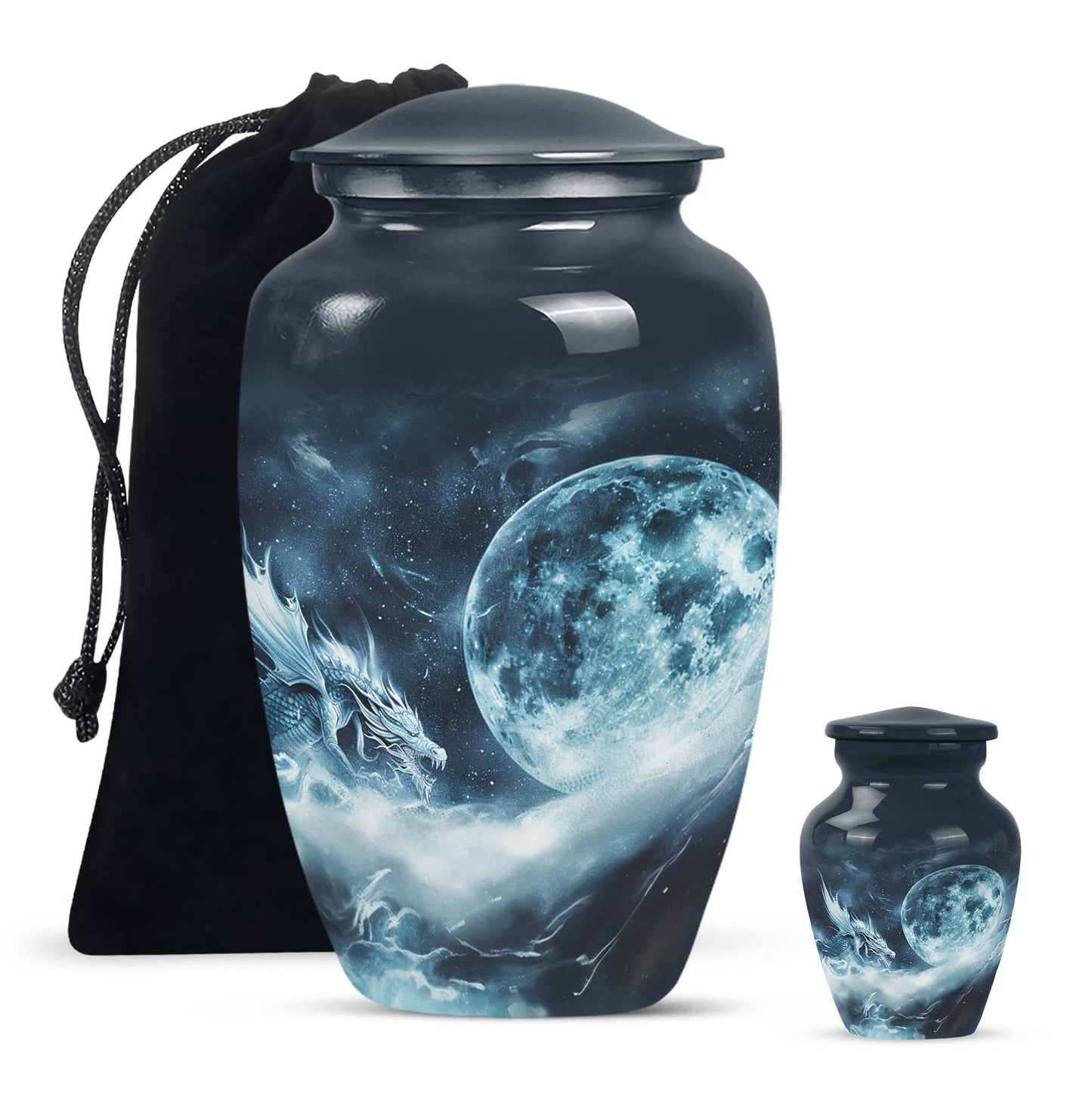 Classic 10-Inch Lunar Funeral Urn for Adult Ashes.