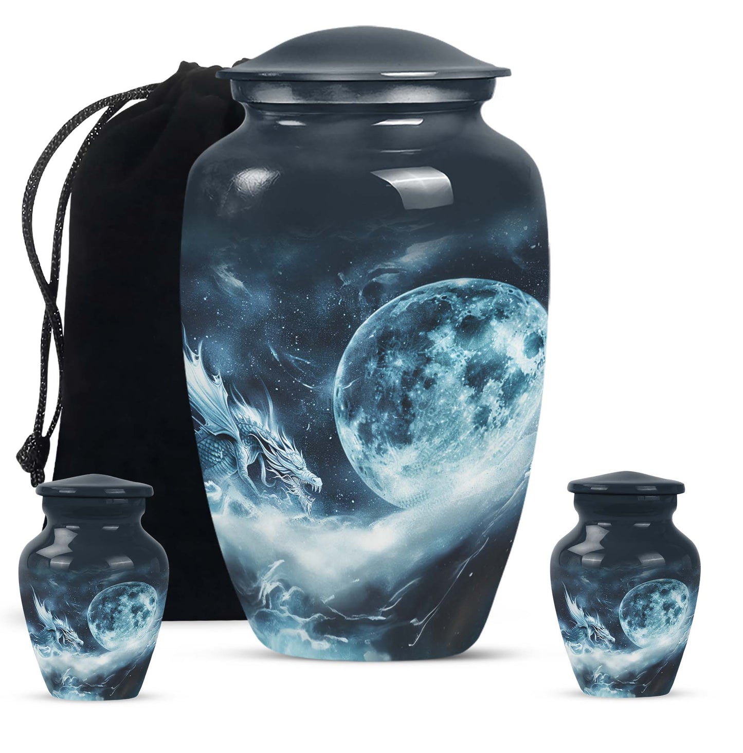 Classic 10-Inch Lunar Funeral Urn for Adult Ashes.