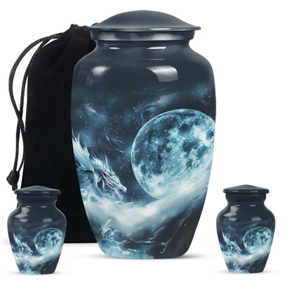 Classic 10-Inch Lunar Funeral Urn for Adult Ashes.