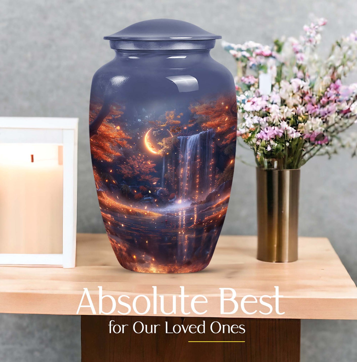 Classic 10-inch lunar urn, memorial funeral urn.