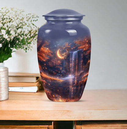 Classic 10-inch lunar urn, memorial funeral urn.