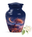 classic Lunar urn in aluminium for adult female ashes
