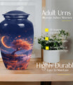 classic Lunar urn in aluminium for adult female ashes