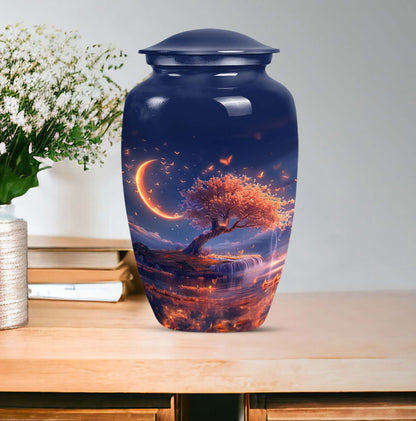 classic Lunar urn in aluminium for adult female ashes