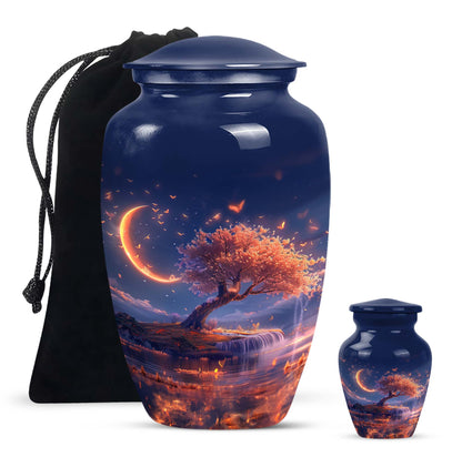 classic Lunar urn in aluminium for adult female ashes