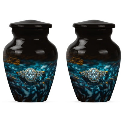 Classic 10 inch aluminium Ring Urn for adult ashes.