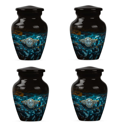 Classic 10 inch aluminium Ring Urn for adult ashes.