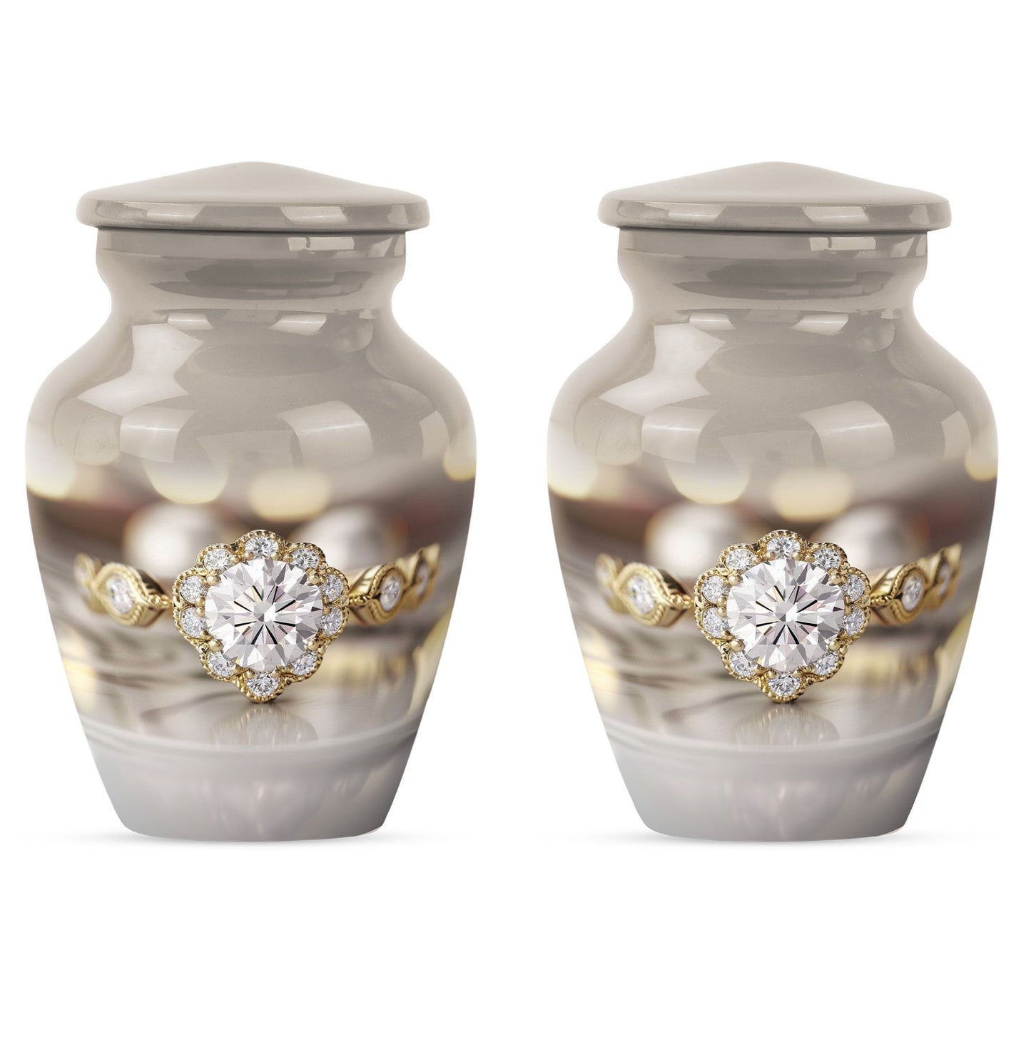 Classic 10-inch aluminium Ring Urn for adult ashes.