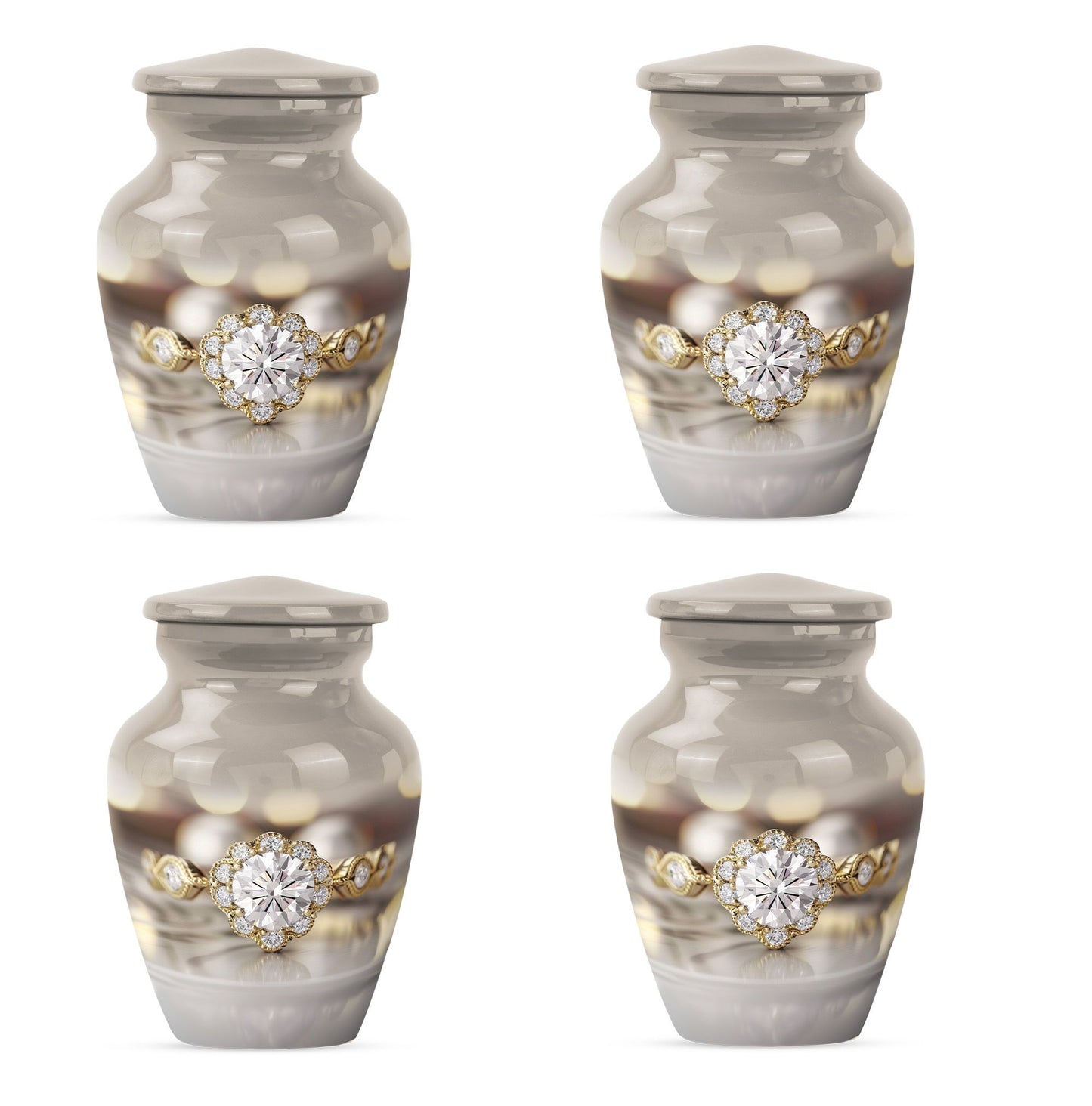 Classic 10-inch aluminium Ring Urn for adult ashes.