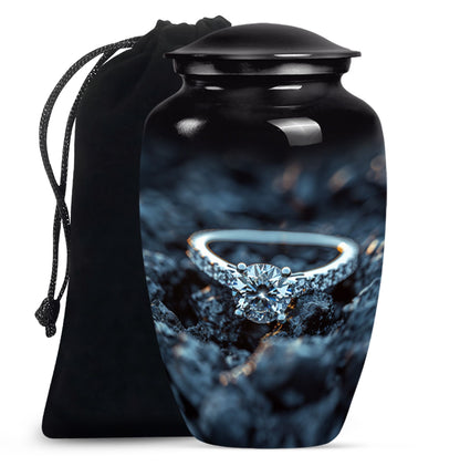 10-inch Classic Aluminium Ring Urn for mom's ashes.