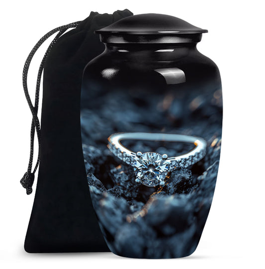 10-inch Classic Aluminium Ring Urn for mom's ashes.