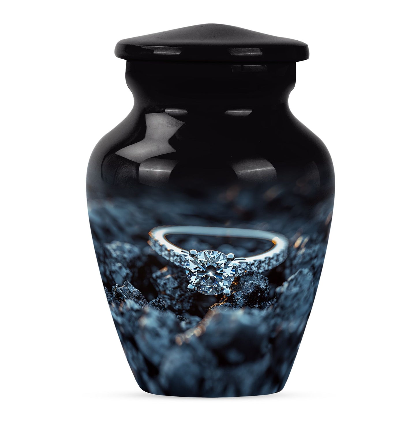 10-inch Classic Aluminium Ring Urn for mom's ashes.