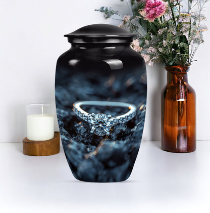 10-inch Classic Aluminium Ring Urn for mom's ashes.