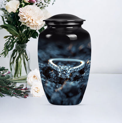 10-inch Classic Aluminium Ring Urn for mom's ashes.