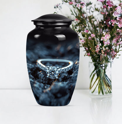 10-inch Classic Aluminium Ring Urn for mom's ashes.