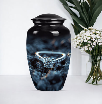 10-inch Classic Aluminium Ring Urn for mom's ashes.